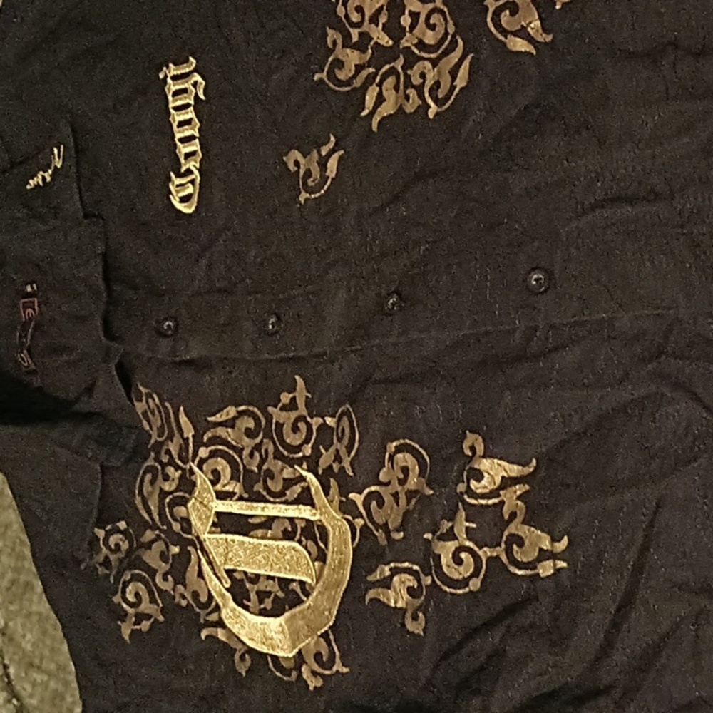 COOGI BLACK AND GOLD MENS SHIRT